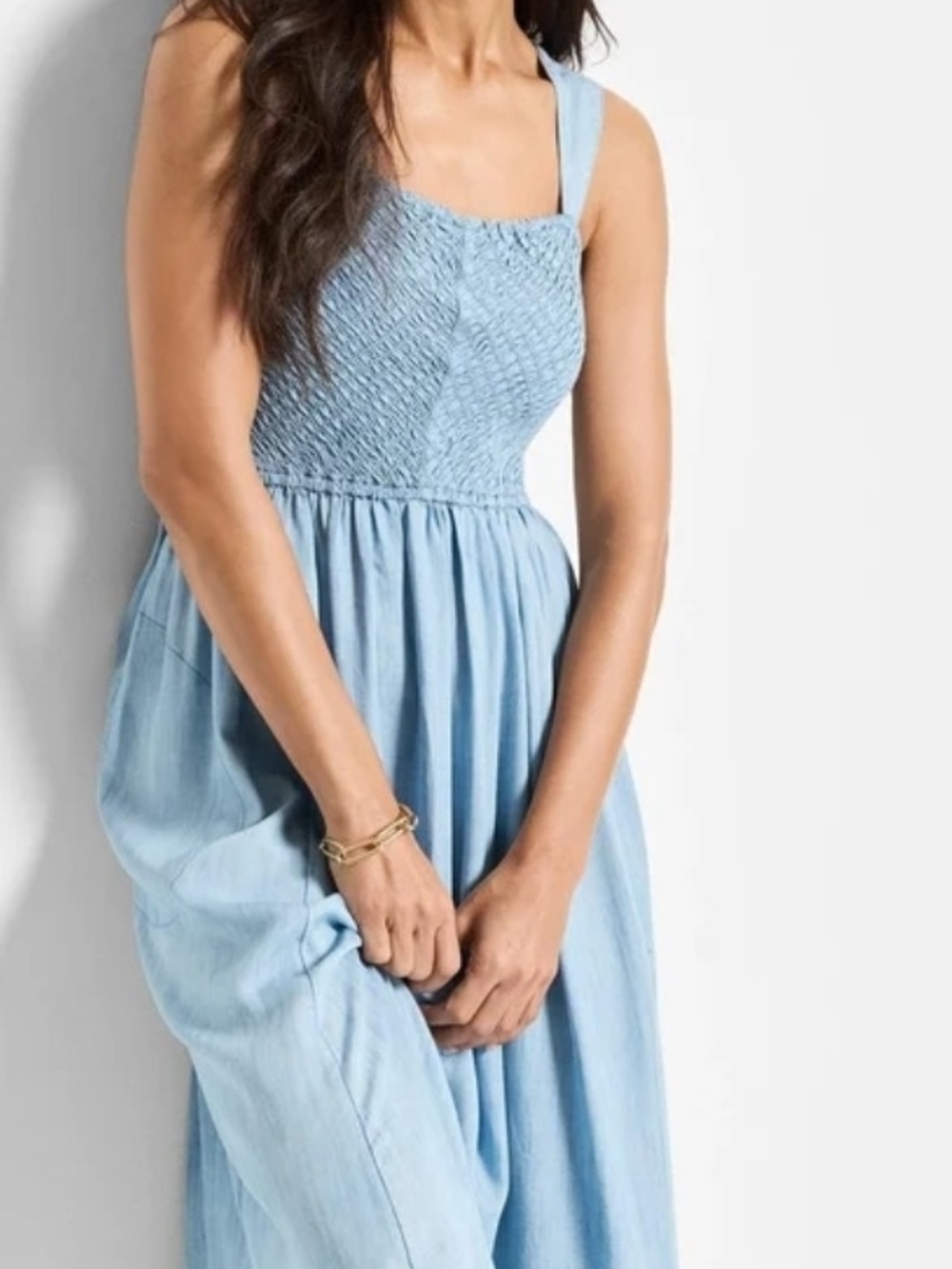 Nic+Zoe Sarah Light Blue Smocked Sundress